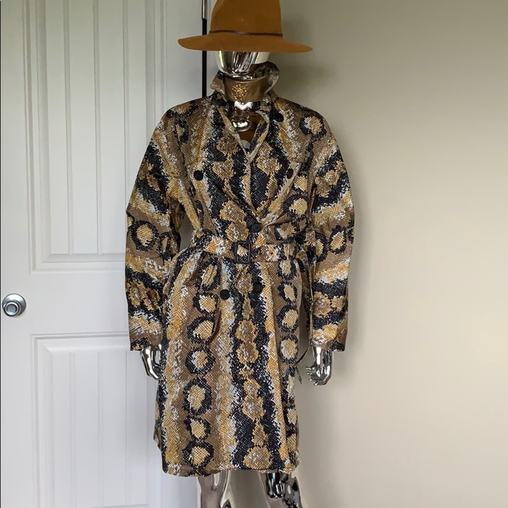 Prada snake print jacket with belt